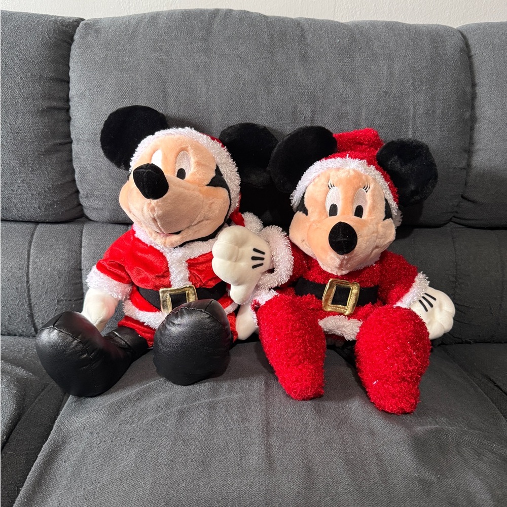 Disney Store Holiday Mickey and Minnie Mouse Plush Set